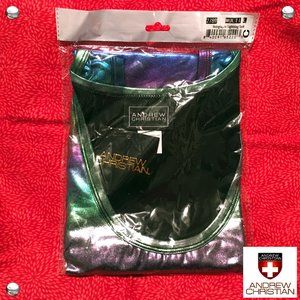 Andrew Christian Holographic Lightning Tank Size LARGE 🆕🩲